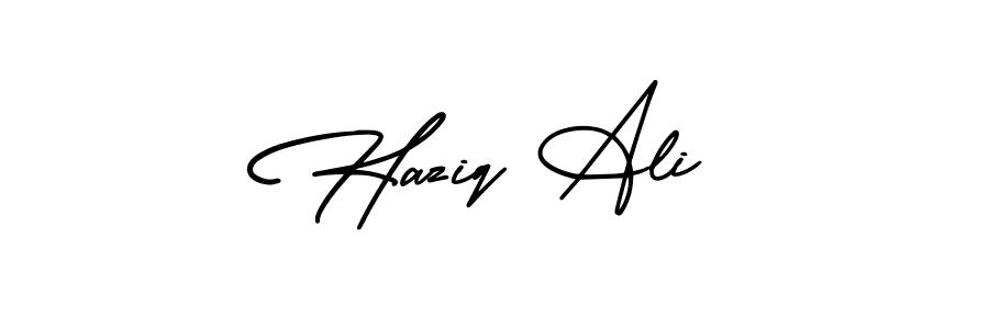 Design your own signature with our free online signature maker. With this signature software, you can create a handwritten (AmerikaSignatureDemo-Regular) signature for name Haziq Ali. Haziq Ali signature style 3 images and pictures png