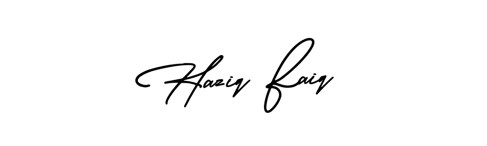 AmerikaSignatureDemo-Regular is a professional signature style that is perfect for those who want to add a touch of class to their signature. It is also a great choice for those who want to make their signature more unique. Get Haziq Faiq name to fancy signature for free. Haziq Faiq signature style 3 images and pictures png