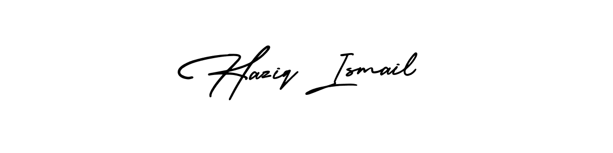 Use a signature maker to create a handwritten signature online. With this signature software, you can design (AmerikaSignatureDemo-Regular) your own signature for name Haziq Ismail. Haziq Ismail signature style 3 images and pictures png