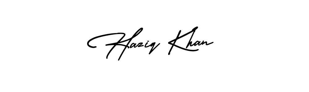 Design your own signature with our free online signature maker. With this signature software, you can create a handwritten (AmerikaSignatureDemo-Regular) signature for name Haziq Khan. Haziq Khan signature style 3 images and pictures png