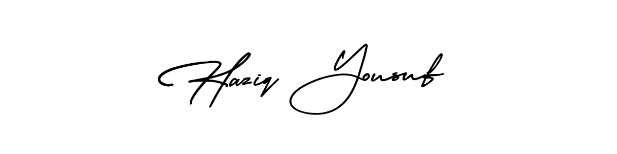 Make a beautiful signature design for name Haziq Yousuf. With this signature (AmerikaSignatureDemo-Regular) style, you can create a handwritten signature for free. Haziq Yousuf signature style 3 images and pictures png