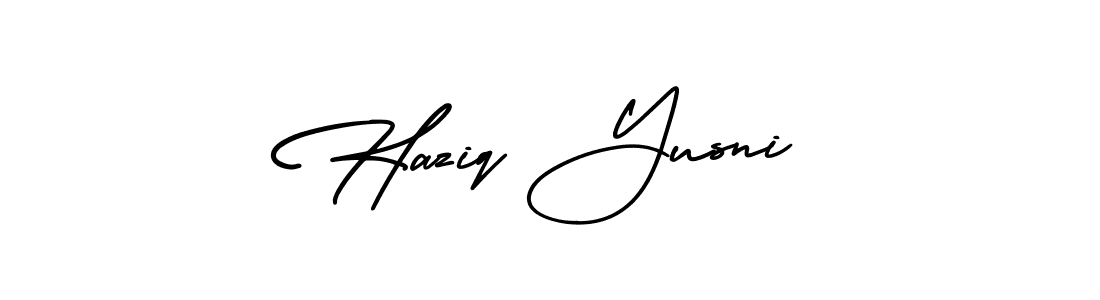 Similarly AmerikaSignatureDemo-Regular is the best handwritten signature design. Signature creator online .You can use it as an online autograph creator for name Haziq Yusni. Haziq Yusni signature style 3 images and pictures png