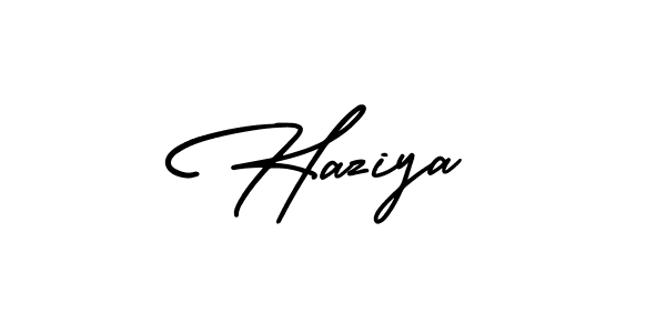 Design your own signature with our free online signature maker. With this signature software, you can create a handwritten (AmerikaSignatureDemo-Regular) signature for name Haziya. Haziya signature style 3 images and pictures png