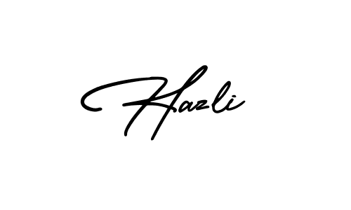 Create a beautiful signature design for name Hazli. With this signature (AmerikaSignatureDemo-Regular) fonts, you can make a handwritten signature for free. Hazli signature style 3 images and pictures png