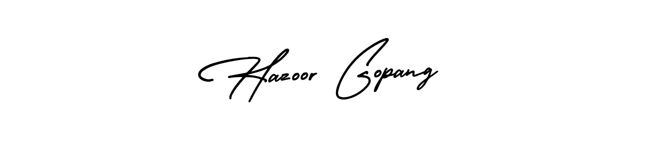 How to make Hazoor Gopang name signature. Use AmerikaSignatureDemo-Regular style for creating short signs online. This is the latest handwritten sign. Hazoor Gopang signature style 3 images and pictures png