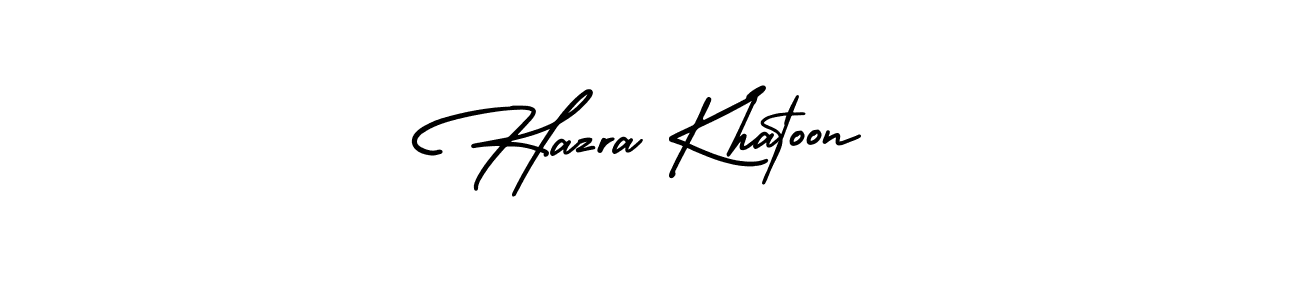 It looks lik you need a new signature style for name Hazra Khatoon. Design unique handwritten (AmerikaSignatureDemo-Regular) signature with our free signature maker in just a few clicks. Hazra Khatoon signature style 3 images and pictures png