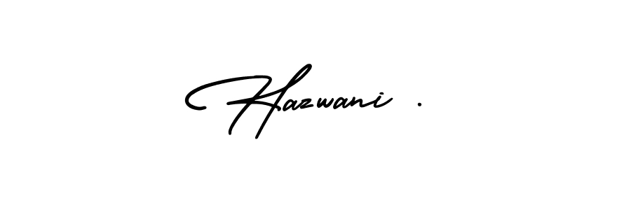 You should practise on your own different ways (AmerikaSignatureDemo-Regular) to write your name (Hazwani .) in signature. don't let someone else do it for you. Hazwani . signature style 3 images and pictures png