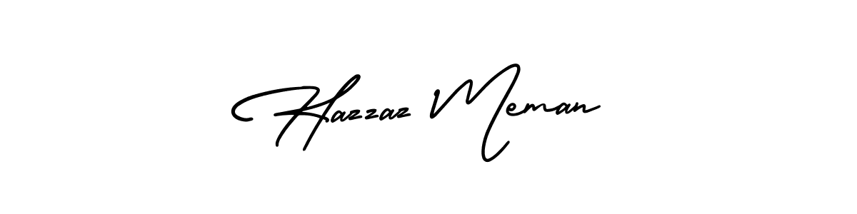 This is the best signature style for the Hazzaz Meman name. Also you like these signature font (AmerikaSignatureDemo-Regular). Mix name signature. Hazzaz Meman signature style 3 images and pictures png