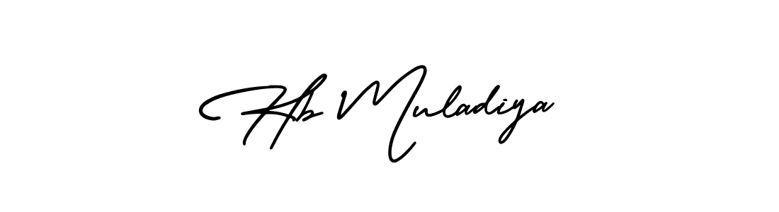 if you are searching for the best signature style for your name Hb Muladiya. so please give up your signature search. here we have designed multiple signature styles  using AmerikaSignatureDemo-Regular. Hb Muladiya signature style 3 images and pictures png