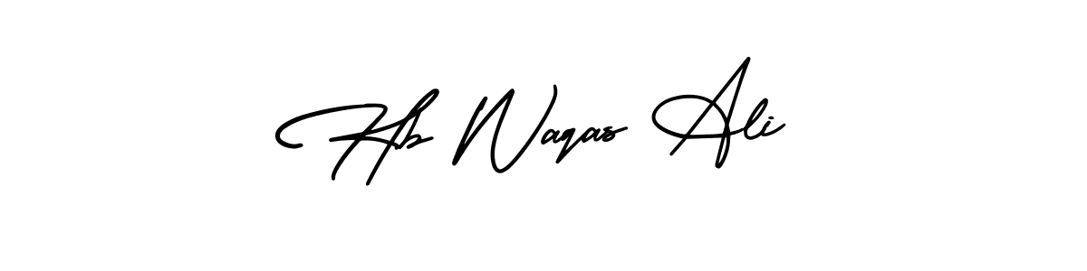 Also You can easily find your signature by using the search form. We will create Hb Waqas Ali name handwritten signature images for you free of cost using AmerikaSignatureDemo-Regular sign style. Hb Waqas Ali signature style 3 images and pictures png
