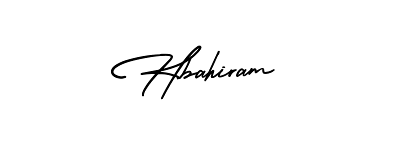 You should practise on your own different ways (AmerikaSignatureDemo-Regular) to write your name (Hbahiram) in signature. don't let someone else do it for you. Hbahiram signature style 3 images and pictures png