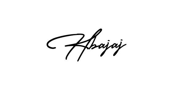 How to make Hbajaj name signature. Use AmerikaSignatureDemo-Regular style for creating short signs online. This is the latest handwritten sign. Hbajaj signature style 3 images and pictures png