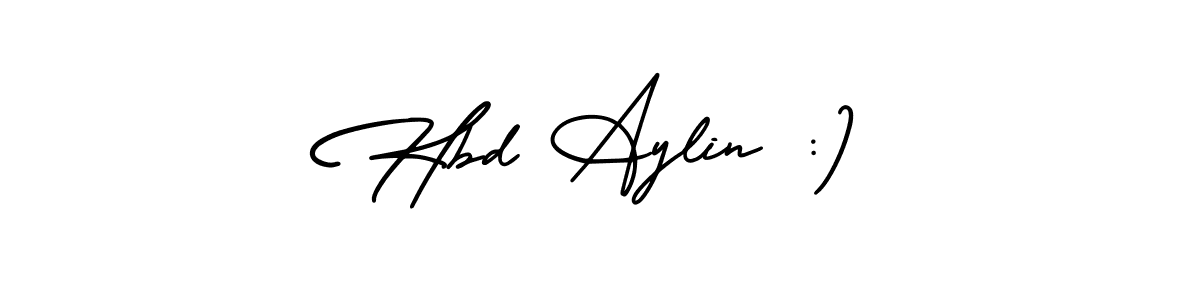 Hbd Aylin :) stylish signature style. Best Handwritten Sign (AmerikaSignatureDemo-Regular) for my name. Handwritten Signature Collection Ideas for my name Hbd Aylin :). Hbd Aylin :) signature style 3 images and pictures png