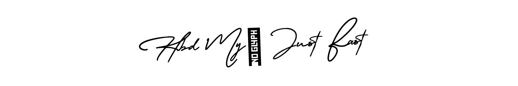 This is the best signature style for the Hbd My  Just Fast name. Also you like these signature font (AmerikaSignatureDemo-Regular). Mix name signature. Hbd My  Just Fast signature style 3 images and pictures png