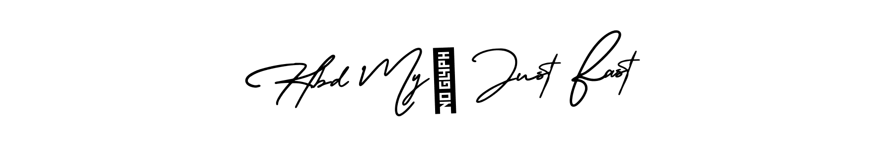 How to make Hbd My  Just Fast name signature. Use AmerikaSignatureDemo-Regular style for creating short signs online. This is the latest handwritten sign. Hbd My  Just Fast signature style 3 images and pictures png