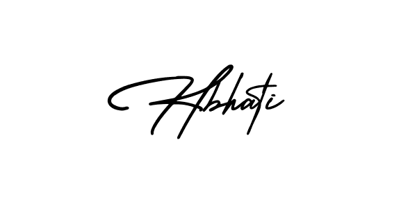 You should practise on your own different ways (AmerikaSignatureDemo-Regular) to write your name (Hbhati) in signature. don't let someone else do it for you. Hbhati signature style 3 images and pictures png
