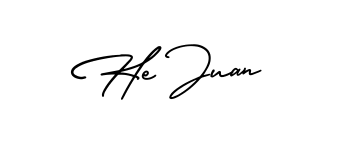 The best way (AmerikaSignatureDemo-Regular) to make a short signature is to pick only two or three words in your name. The name He Juan include a total of six letters. For converting this name. He Juan signature style 3 images and pictures png