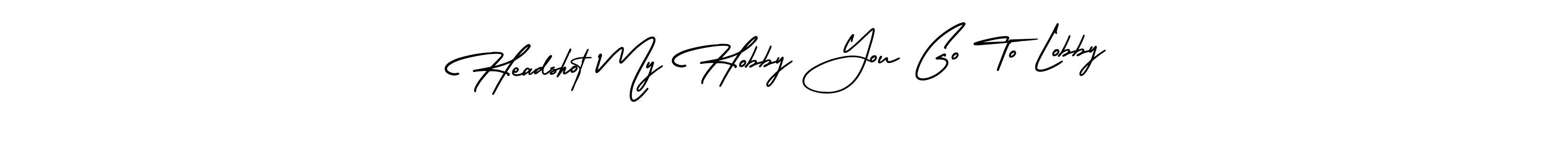 Create a beautiful signature design for name Headshot My Hobby You Go To Lobby. With this signature (AmerikaSignatureDemo-Regular) fonts, you can make a handwritten signature for free. Headshot My Hobby You Go To Lobby signature style 3 images and pictures png