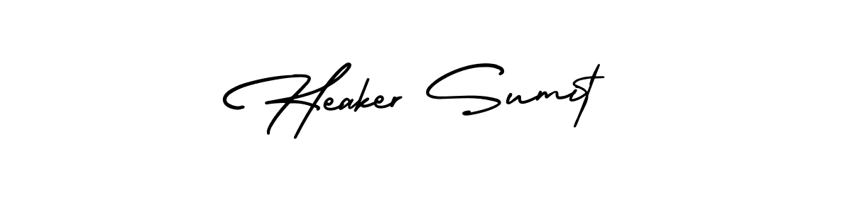 Make a short Heaker Sumit signature style. Manage your documents anywhere anytime using AmerikaSignatureDemo-Regular. Create and add eSignatures, submit forms, share and send files easily. Heaker Sumit signature style 3 images and pictures png