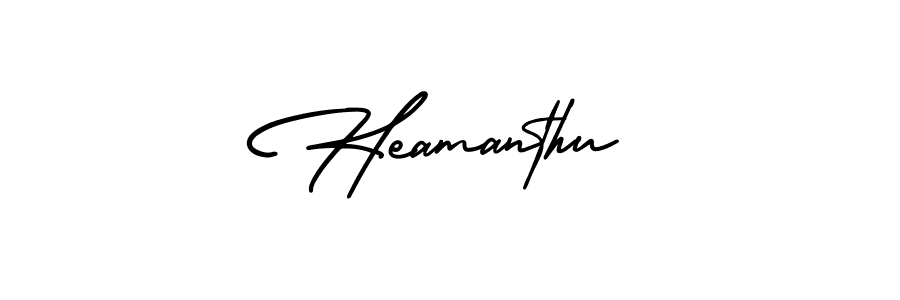 Make a beautiful signature design for name Heamanthu. With this signature (AmerikaSignatureDemo-Regular) style, you can create a handwritten signature for free. Heamanthu signature style 3 images and pictures png