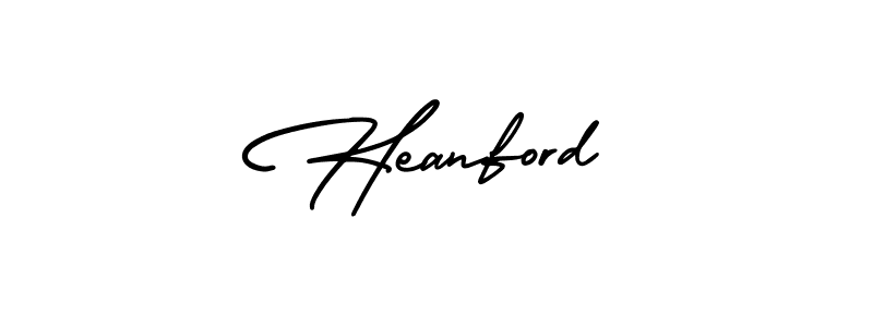 How to make Heanford name signature. Use AmerikaSignatureDemo-Regular style for creating short signs online. This is the latest handwritten sign. Heanford signature style 3 images and pictures png
