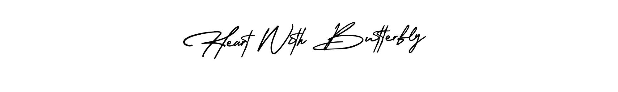 It looks lik you need a new signature style for name Heart With Butterfly. Design unique handwritten (AmerikaSignatureDemo-Regular) signature with our free signature maker in just a few clicks. Heart With Butterfly signature style 3 images and pictures png