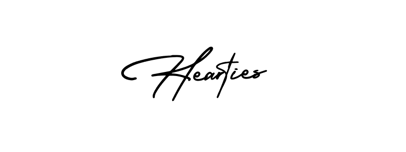 Hearties stylish signature style. Best Handwritten Sign (AmerikaSignatureDemo-Regular) for my name. Handwritten Signature Collection Ideas for my name Hearties. Hearties signature style 3 images and pictures png