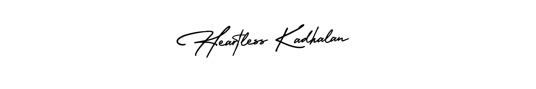 This is the best signature style for the Heartless Kadhalan name. Also you like these signature font (AmerikaSignatureDemo-Regular). Mix name signature. Heartless Kadhalan signature style 3 images and pictures png