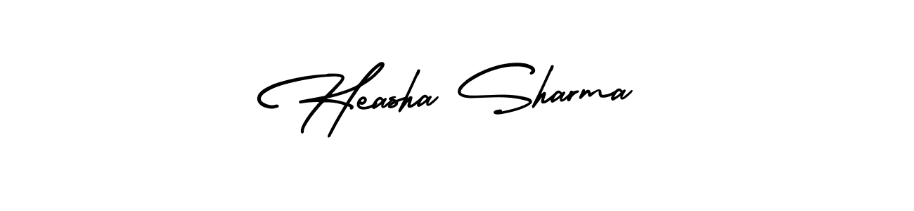 AmerikaSignatureDemo-Regular is a professional signature style that is perfect for those who want to add a touch of class to their signature. It is also a great choice for those who want to make their signature more unique. Get Heasha Sharma name to fancy signature for free. Heasha Sharma signature style 3 images and pictures png