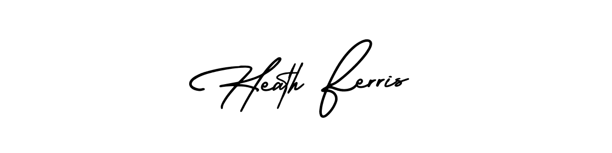 You should practise on your own different ways (AmerikaSignatureDemo-Regular) to write your name (Heath Ferris) in signature. don't let someone else do it for you. Heath Ferris signature style 3 images and pictures png