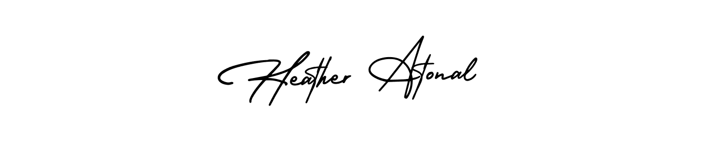 How to make Heather Atonal signature? AmerikaSignatureDemo-Regular is a professional autograph style. Create handwritten signature for Heather Atonal name. Heather Atonal signature style 3 images and pictures png