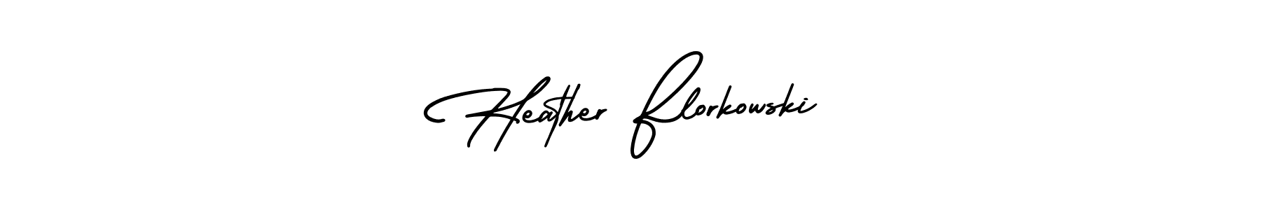 How to make Heather Florkowski name signature. Use AmerikaSignatureDemo-Regular style for creating short signs online. This is the latest handwritten sign. Heather Florkowski signature style 3 images and pictures png