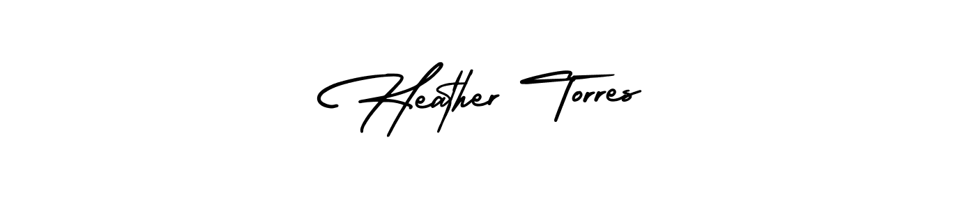 Create a beautiful signature design for name Heather Torres. With this signature (AmerikaSignatureDemo-Regular) fonts, you can make a handwritten signature for free. Heather Torres signature style 3 images and pictures png