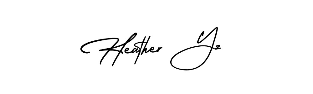 Use a signature maker to create a handwritten signature online. With this signature software, you can design (AmerikaSignatureDemo-Regular) your own signature for name Heather Yz. Heather Yz signature style 3 images and pictures png