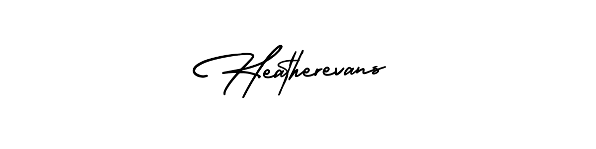 You should practise on your own different ways (AmerikaSignatureDemo-Regular) to write your name (Heatherevans) in signature. don't let someone else do it for you. Heatherevans signature style 3 images and pictures png