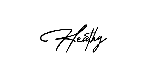 How to make Heathy name signature. Use AmerikaSignatureDemo-Regular style for creating short signs online. This is the latest handwritten sign. Heathy signature style 3 images and pictures png
