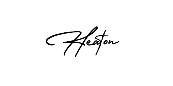 How to make Heaton name signature. Use AmerikaSignatureDemo-Regular style for creating short signs online. This is the latest handwritten sign. Heaton signature style 3 images and pictures png