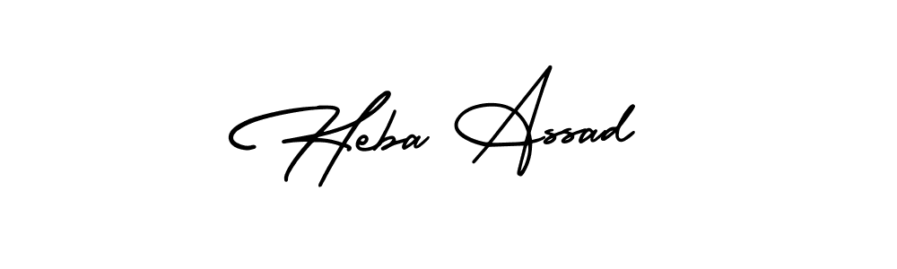 if you are searching for the best signature style for your name Heba Assad. so please give up your signature search. here we have designed multiple signature styles  using AmerikaSignatureDemo-Regular. Heba Assad signature style 3 images and pictures png