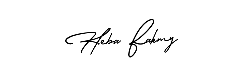 How to make Heba Fahmy name signature. Use AmerikaSignatureDemo-Regular style for creating short signs online. This is the latest handwritten sign. Heba Fahmy signature style 3 images and pictures png