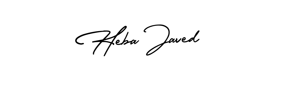 This is the best signature style for the Heba Javed name. Also you like these signature font (AmerikaSignatureDemo-Regular). Mix name signature. Heba Javed signature style 3 images and pictures png