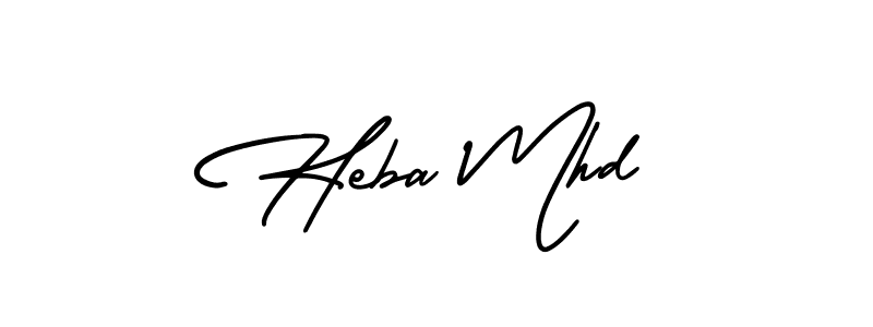 Make a beautiful signature design for name Heba Mhd. With this signature (AmerikaSignatureDemo-Regular) style, you can create a handwritten signature for free. Heba Mhd signature style 3 images and pictures png