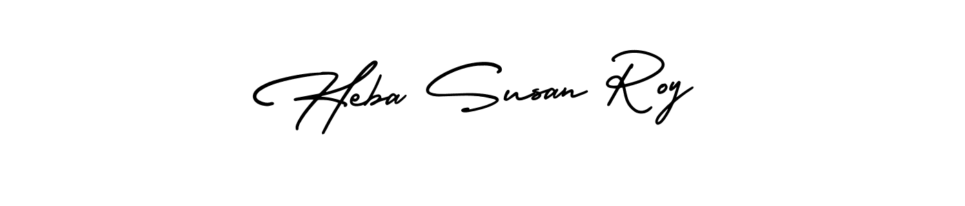 You should practise on your own different ways (AmerikaSignatureDemo-Regular) to write your name (Heba Susan Roy) in signature. don't let someone else do it for you. Heba Susan Roy signature style 3 images and pictures png