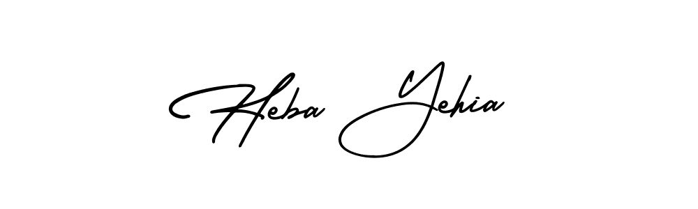 Heba Yehia stylish signature style. Best Handwritten Sign (AmerikaSignatureDemo-Regular) for my name. Handwritten Signature Collection Ideas for my name Heba Yehia. Heba Yehia signature style 3 images and pictures png