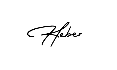 Design your own signature with our free online signature maker. With this signature software, you can create a handwritten (AmerikaSignatureDemo-Regular) signature for name Heber. Heber signature style 3 images and pictures png