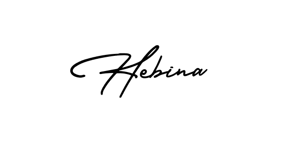 The best way (AmerikaSignatureDemo-Regular) to make a short signature is to pick only two or three words in your name. The name Hebina include a total of six letters. For converting this name. Hebina signature style 3 images and pictures png