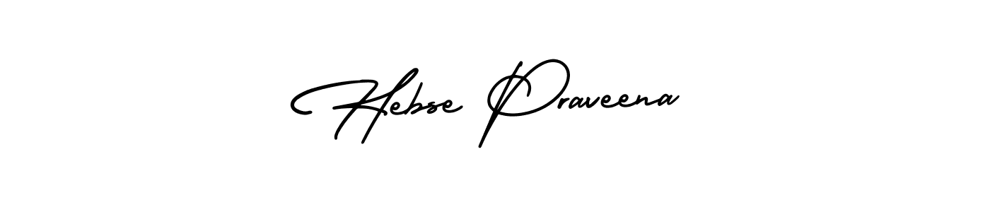 How to make Hebse Praveena name signature. Use AmerikaSignatureDemo-Regular style for creating short signs online. This is the latest handwritten sign. Hebse Praveena signature style 3 images and pictures png