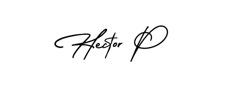 Hector P stylish signature style. Best Handwritten Sign (AmerikaSignatureDemo-Regular) for my name. Handwritten Signature Collection Ideas for my name Hector P. Hector P signature style 3 images and pictures png