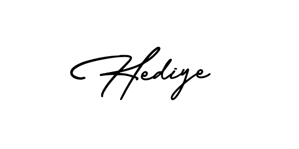 How to make Hediye signature? AmerikaSignatureDemo-Regular is a professional autograph style. Create handwritten signature for Hediye name. Hediye signature style 3 images and pictures png