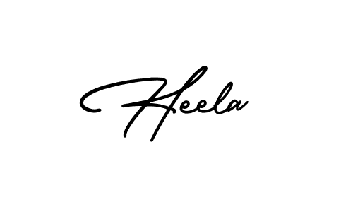 How to make Heela name signature. Use AmerikaSignatureDemo-Regular style for creating short signs online. This is the latest handwritten sign. Heela signature style 3 images and pictures png