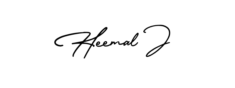 if you are searching for the best signature style for your name Heemal J. so please give up your signature search. here we have designed multiple signature styles  using AmerikaSignatureDemo-Regular. Heemal J signature style 3 images and pictures png